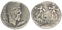 Antike / Römische Republik Denar Römische Republik Denar L. Titurius Sabinus, bärtiger Tatiuskopf// 2 Soldaten m -