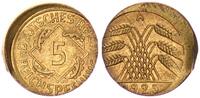 Deutschland - Weimarer Republik 5 Pfennig Fehlprägung 5 Pfennig 1925 A Fehlprägung 15% dezentriert ohne Riffelrand -