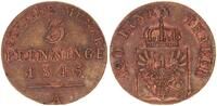 Altdeutschland / Preußen 3 Pfennig Preußen 3 Pfennig 1845 A seltenes Jahr ss-vz -
