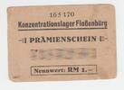 Deutschland/ Lager Floßenbürg 1 RM Prämienschein Lager Floßenbürg, 1 RM Prämienschein, Nr. 165170 -