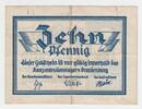 Deutschland / Konzentrationslager Oranienburg Zehn Pfennig Geldschein Konzentrationslager Oranienburg, Lagergeld, extrem selten -
