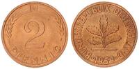 Deutschland 2 Pfennig BRD 2 Pfennig 1959 F fast St. -