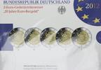 Bundesrepublik Deutschland Offizieller Blister 2 Euro A-J Bargeld Offizieller Blister mit 2 Euro 10 Jahre Euro-Bargeld 2012 ADFGJ in PP -