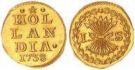 Niederlande 1/2 Dukat Provinz Holland - Hollandia Goldabschlag vom 1 Stüver -