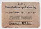Deutschland/ Lager Floßenbürg 1 RM Prämienschein Lager Floßenbürg, 1 RM Prämienschein, Konzentrationslager, KZ -