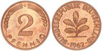 Deutschland 2 Pfennig 2 Pfennig Kursmünze 1962 G PP (Aufl.100) -