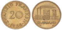 Nebengebiete / Saarland 20 Franken Saarland 20 Franken, f. st -