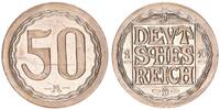 Kaiserreich / 50 Pf. Probeprägung 50 Pfennig Messing vernickelt Probe 50Pf. J.301 in anderer Gest. der Vorder- und RS., Messing vernickelt -