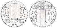Deutschland / DDR 1 Pfennig Alu- Probe Wertseite 2x 180 Grad DDR 1 Pfennig 1975 A Alu- Probe Wertseite 2x geprägt 180 Grad Stempeldrehung -
