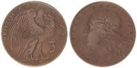 Deutschland /Weimar/ Probeprägung 3 Mark Probe 1925 D Bronze Weimar 3 Mark 1925 D Motivprobe in Bronze VS 5 und RS3 neues Design -