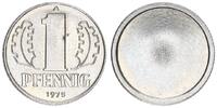 Deutschland / DDR 1 Pfennig CuNi- Probe nur Wertseite DDR 1 Pfennig 1975 CuNi- Probe nur Wertseite 2,23g -