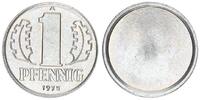 Deutschland / DDR 1 Pfennig CuNi- Probe nur Wertseite DDR 1 Pfennig 1975 CuNi- Probe nur Wertseite 2,23g -