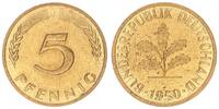 Deutschland - BRD 5 Pfennig BRD 5 Pfennig 1950 J Variante mit ganz feinem Münzzeichen -