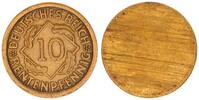 Deutschland / Weimar 10 Pfennig 10 Pfennig J.309 Fehlprägung nur Wertseite , einseitige Prägung, ss-vz -