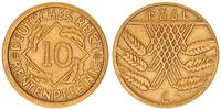 Deutschland / Weimar 10 Pfennig fast 180 Grad-Drehung 10 Pfennig 1924 J Fehlprägung: fast 180 Grad-Drehung -