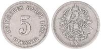 Deutschland / Kaiserreich 5 Pfennig Kaiserreich 5 Pfennig 1889 G fast ss Variante: kleine tiefe 9 in 1889 !!! -