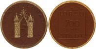 Deutschland / Löbau Porzellanmedaille, teilvergoldet Medaille: 700 Jahre Stadt Löbau, Meissner Porzellan -