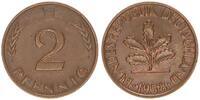 Deutschland 2 Pfennig BRD 2 Pfennig 1958 G vz, Kupfer Patina -