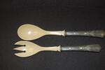 Deutschland Salatbesteck JUGENDSTIL-Salatbesteck ca. 1910, Alpacca mit Elfenbein -
