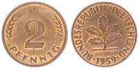 Deutschland 2 Pfennig BRD 2 Pfennig 1959 J prägefrisch -