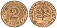 Deutschland 2 Pfennig BRD 2 Pfennig 1959 D prägefrisch -