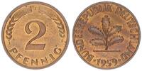 Deutschland 2 Pfennig BRD 2 Pfennig 1959 J prfr. - st -