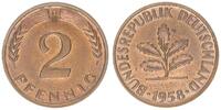 Deutschland 2 Pfennig BRD 2 Pfennig 1958 D prfr. , Kupferpatina -