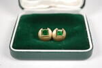 Ohrringe mit grünen steinen, 333 Gold, 1,2cm groß -
