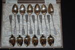 Deutschland 12 Kaffee-/Teelöffel, Jugendstil 12 Kaffee-/Teelöffel, Silber 800, in Original Etui, Jugendstil -