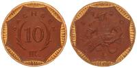 Deutschland / Kaiserreich, Sachsen 10 Mark Porzellan Porzellan (Meissen) am Rand vergoldet, seltenes Jahr -