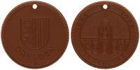 Deutschland Porzellanmedaille Meissen Porzellan Medaille 10 Jahre Luftangriff auf Dresden -