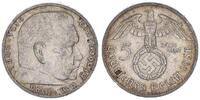 Drittes Reich - Deutschland 5 Mark 3. Reich - 5 Reichsmark 1938 F Paul von Hindenburg -