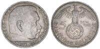 Drittes Reich - Deutschland 5 Mark 3. Reich - 5 Reichsmark 1938 F Paul von Hindenburg -
