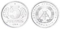 Deutschland - DDR 5 Pfennig Probe 5 Pfennig 1982 A - Probe mit Riffelrand - sehr seltene DDR Rarität -
