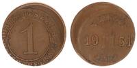 Deutschland / Weimar 1 Pfennig, ca.10 % dezentriert Weimar 1 Reichspfennig 1931 ca.10 % dezentriert -