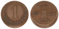 Deutschland / Weimar 1 Pfennig, ca.10 % dezentriert Weimar 1 Reichspfennig 1924 A ca.10 % dezentriert -
