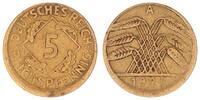 Deutschland - Weimarer Republik 5 Pfennig Fehlprägung 5 Pfennig 1925 A Fehlprägung leicht dezentriert ohne Riffelrand -