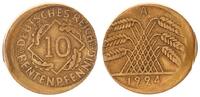 Deutschland - Weimarer Republik 10 Rentenpfennig 10 Pfennig 1924 A Fehlprägung: 10-15% dezentriert, ohne Riffelrand -