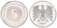 Deutschland / Bundesrepublik 5 Mark 5 DM Kursmünze 1986D TOP-Erhaltung ! Polierte Platte (PP, Proof) -