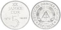 Deutschland / DDR 5 Mark 5 Mark 20 Jahre DDR 1969 Probe auf magnetischer Nickelronde,ohne Randschrift -