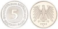 Deutschland / Bundesrepublik 5 Mark 5 DM Kursmünze 1993G TOP-Erhaltung ! Polierte Platte (PP, Proof) -