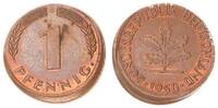 Deutschland 1 Pfennig ca. 10 % dezentriert BRD 1 Pfennig 1950 G Fehlprägung: 10 % dezentriert -