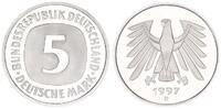 Deutschland / Bundesrepublik 5 Mark 5 DM Kursmünze 1997 D TOP-Erhaltung - Seltenes Jahr Polierte Platte (PP, Proof) -