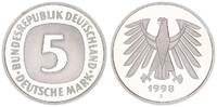 Deutschland / Bundesrepublik 5 Mark 5 DM Kursmünze 1998 J TOP-Erhaltung - Seltenes Jahr Polierte Platte (PP, Proof) -