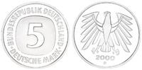 Deutschland / Bundesrepublik 5 Mark 5 DM Kursmünze 2000D TOP-Erhaltung - Seltenes Jahr Polierte Platte (PP, Proof) -