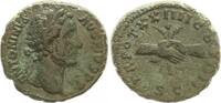 Antike / Römische Kaiserzeit/ Antoninus Pius As Antoninus Pius, As, 2 Hände im Handschlag TR POT XXIIII COS IIII SC -
