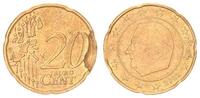 Belgien 20 Cent Fehlprägung Belgien 20 Cent Kursmünze 2002 Wertseite Stempelausbruch -