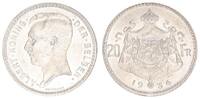 Belgien 20 Francs 1934 König Albert vz-prfr.