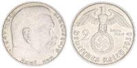 Drittes Reich - Deutschland 2 Mark Hindenburg 3. Reich 2 Mark Hindenburg 1936 J selten Deutschland -