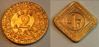 Nebengebiete / Gent 1 und 2 Franken 1915/1918 Gent offizielles Notgeld 1 Franken 1915 und 2 Franken 1918